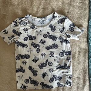 Posh Peanut Cream and Black Motorcycle Tee